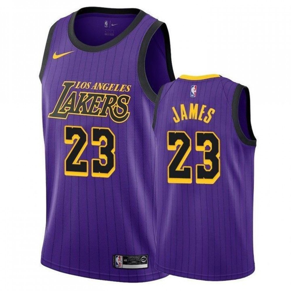 Men's Los Angeles Lakers LeBron James #23 Purple 2018/19 Swingman Jersey - City Edition-Pro Kit Vault | Brand New 26/27 Sports Jerseys